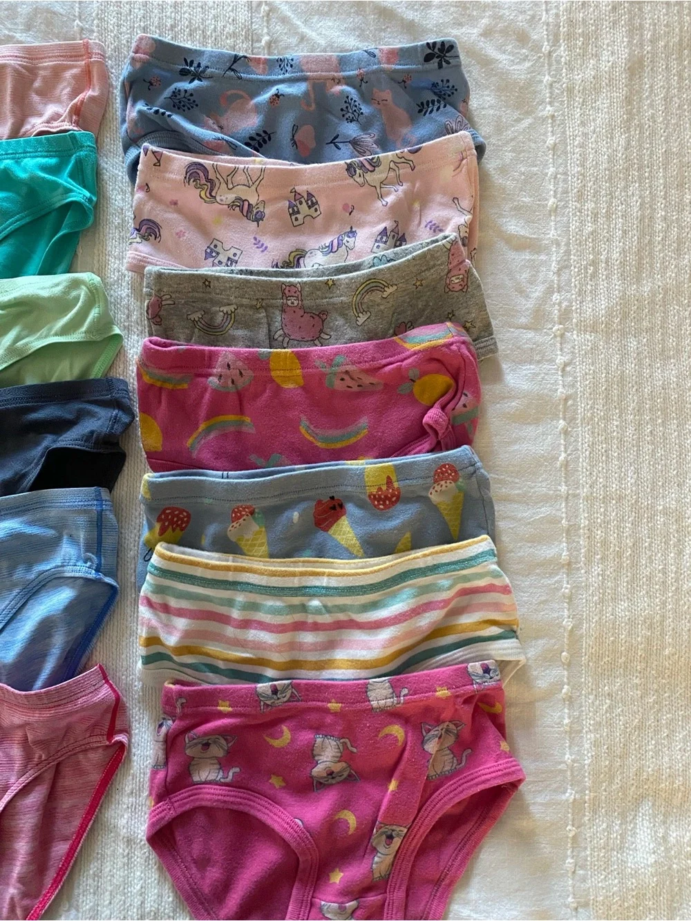 Lot of 19 pairs of Girls size 6 Colorful variety of Briefs